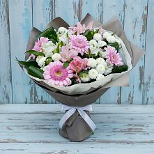 Букет цветов из:  Герберы, Альстромерии и Хризантемы в Рощино