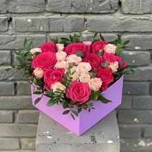 Цветочная композиция из Розы в коробке #REPLACE_PRED# Рощино