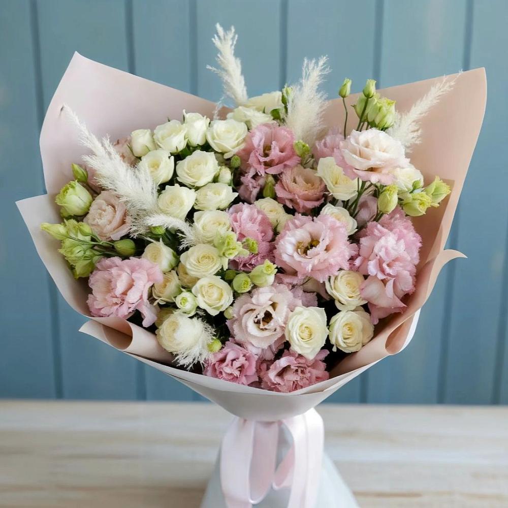 Букет цветов из: Альстромерии и Розы в Рощино