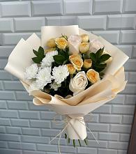 Букет цветов из:  Розы и Хризантемы в Рощино