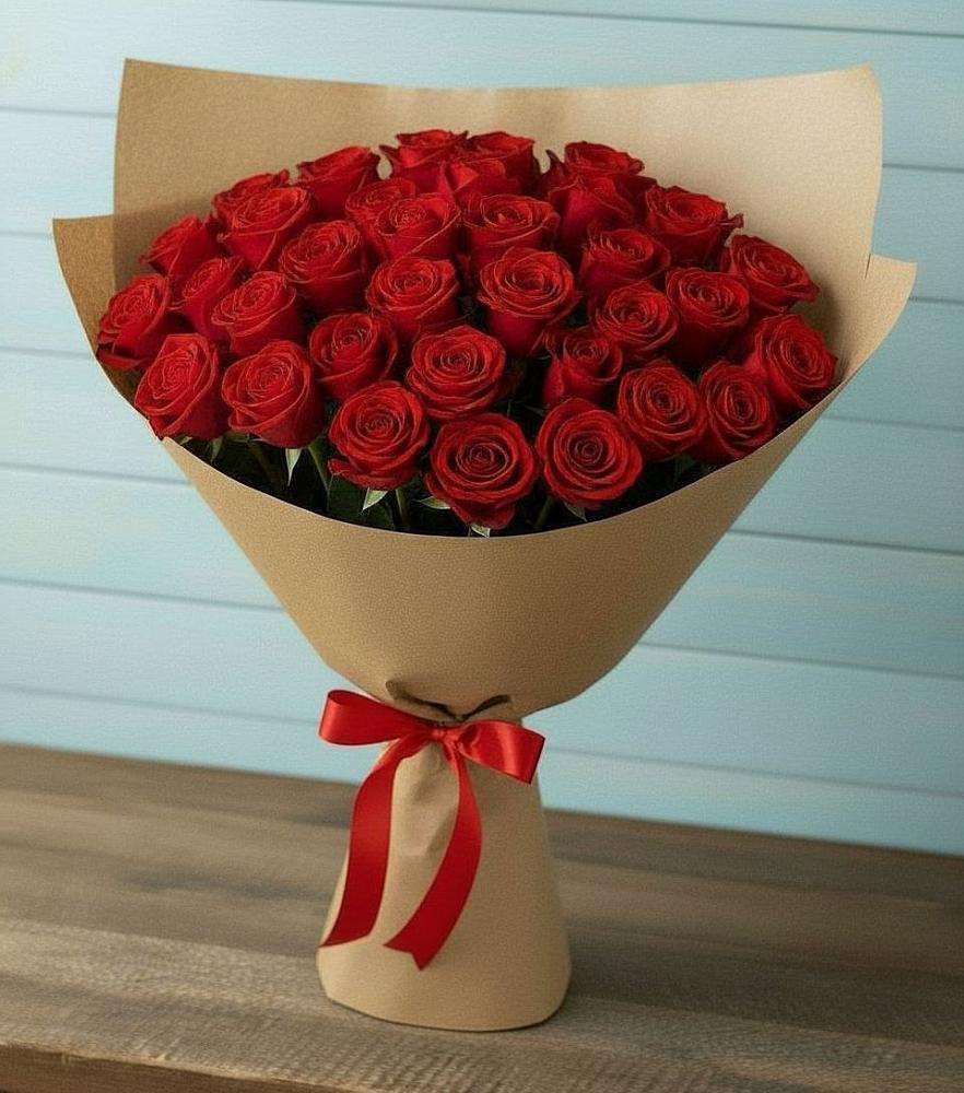 Букет Красные розы Милано в Рощино