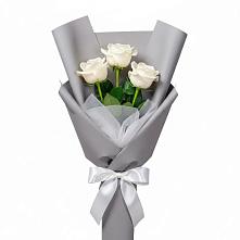 Букет 3 белые розы #REPLACE_PRED# Рощино