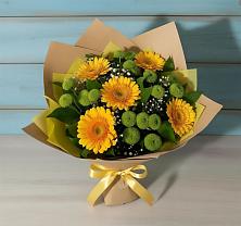 Букет цветов из:  Герберы и Хризантемы в Рощино
