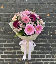 Букет цветов из:  Герберы и Хризантемы в Рощино