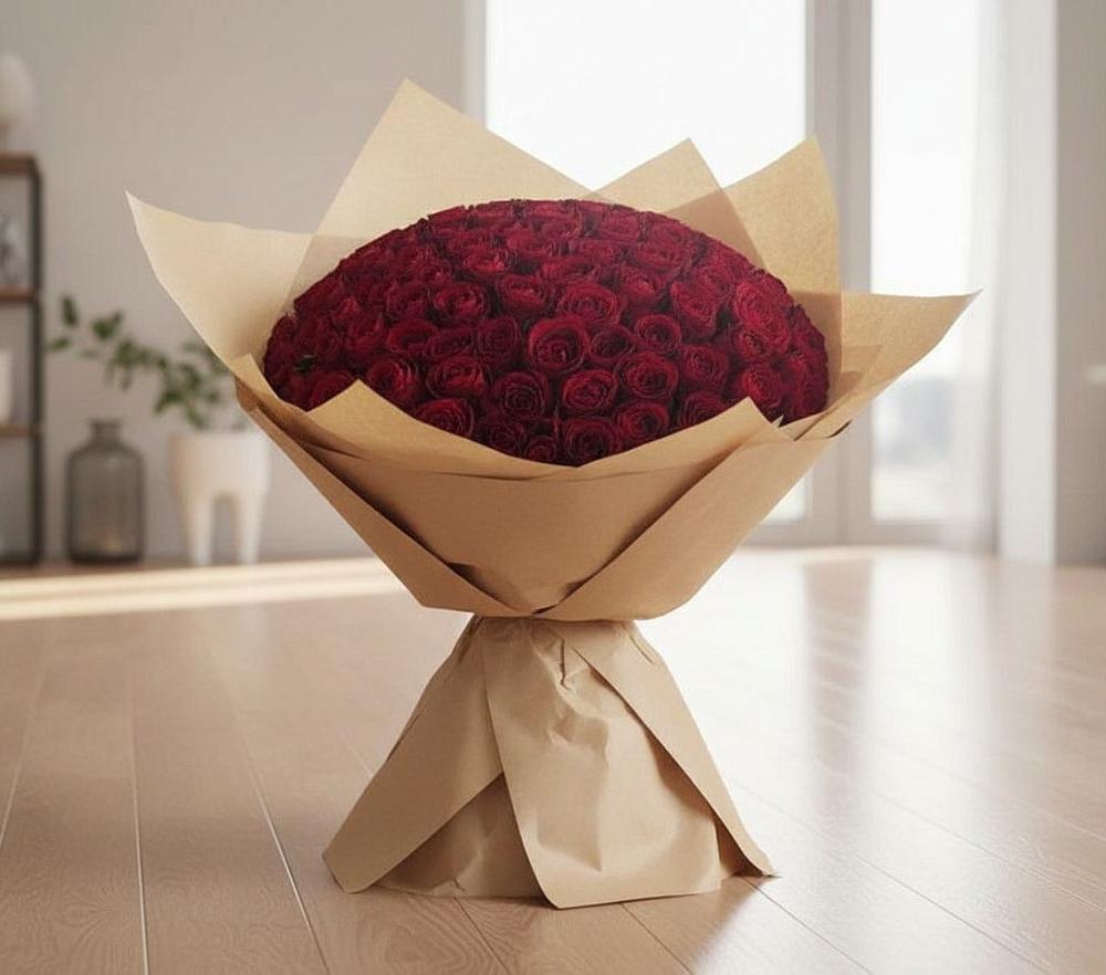 Букет 101 Красная роза в Рощино