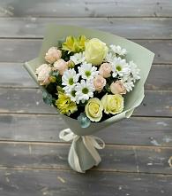 Букет цветов из:  Альстромерии, Розы и Хризантемы #REPLACE_PRED# Рощино