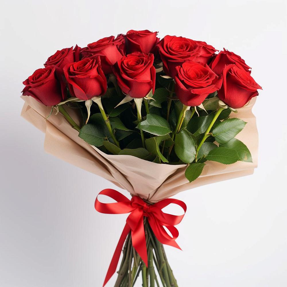 Букет 11 Красных роз Эдлесс Лав в Рощино